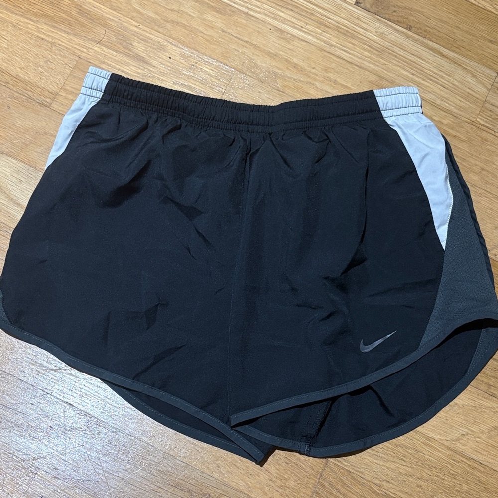 Nike Women’s Black Athletic Shorts with Light Gray Panels